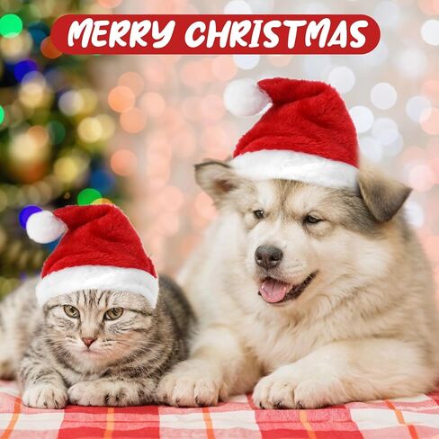 6 PCS Mini Santa Hat for Dogs Christmas Party ، قبعات سانتا الصغيرة القابلة للتعديل للحرف اليدوية ، قبعات Santas الصغيرة الدعائم - قبعة عيد الميلاد الحمراء والبيضاء للحيوانات الأليفة Cat Cat Histent in Kuwait