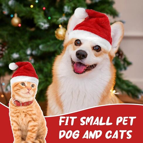 6 PCS Mini Santa Hat for Dogs Christmas Party ، قبعات سانتا الصغيرة القابلة للتعديل للحرف اليدوية ، قبعات Santas الصغيرة الدعائم - قبعة عيد الميلاد الحمراء والبيضاء للحيوانات الأليفة Cat Cat Histent in Kuwait