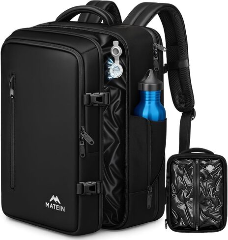 MATEIN Vacuum Seal Backpack Travel, Waterproof Carry on Backpack with Vacuum Compression for Airplanes, TSA Personal Item Travel Bag Fits 17 inch Laptop, Large Airline Approved Luggage Suitcase, Black in Saudi Arabia