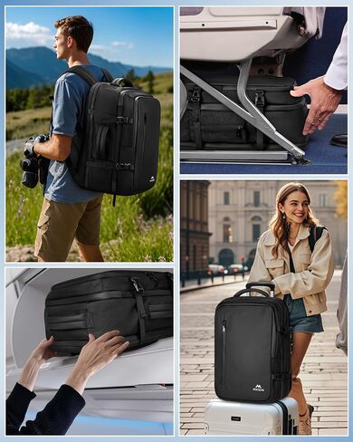 MATEIN Vacuum Seal Backpack Travel, Waterproof Carry on Backpack with Vacuum Compression for Airplanes, TSA Personal Item Travel Bag Fits 17 inch Laptop, Large Airline Approved Luggage Suitcase, Black in Saudi Arabia