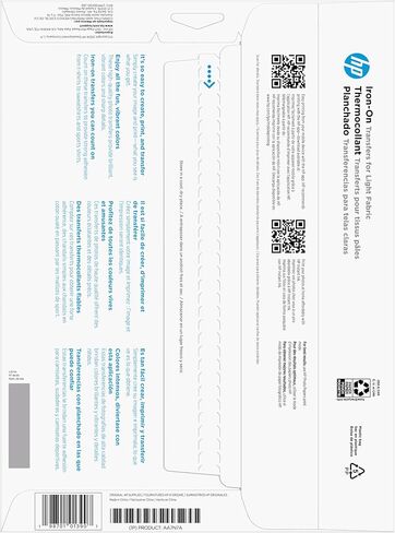 HP Iron-On Transfers for Light Fabric, 8.5 x 11 in. (216 x 279 mm), 20 sheets in Saudi Arabia