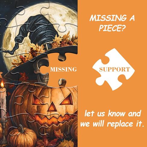 Halloween Puzzles for Adults 1000 Pieces, Vintage Horror Pumpkin Skull Puzzle, Candle Leaf Pumpkin Puzzle, Day of The Dead Skeleton Themed for Adults in Saudi Arabia