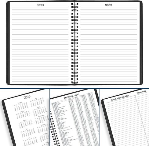 AT-A-GLANCE® 2026 Open Scheduling Weekly Planner, Black, Medium, 6 3/4" x 8 3/4" in Saudi Arabia