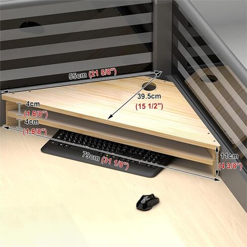 Monitor Stand Riser，Computer Monitor Riser， 2 Tiers Corner Laptop Stand Save Space, Ergonomic Computer Riser in Saudi Arabia