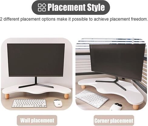 Computer Monitor Riser，Monitor Stand Riser， Sturdy Corner Desk Monitor Shelf for Dorms/Classroom(One Color) in Saudi Arabia