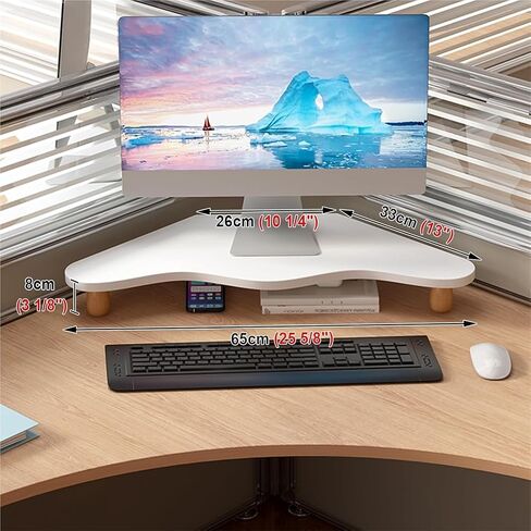 Computer Monitor Riser，Monitor Stand Riser， Sturdy Corner Desk Monitor Shelf for Dorms/Classroom(One Color) in Saudi Arabia