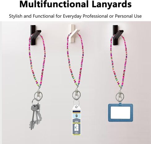 قلادة الحبل المزينة للنساء اللطيفات بوهو قوس قزح شارة المرح المرح حبل حبل ملون للمعلمين Long Lanyard لمفاتيح شارات الهوية مفاتيح شارة البشرة بكرات المعلم بالخرز in Saudi Arabia