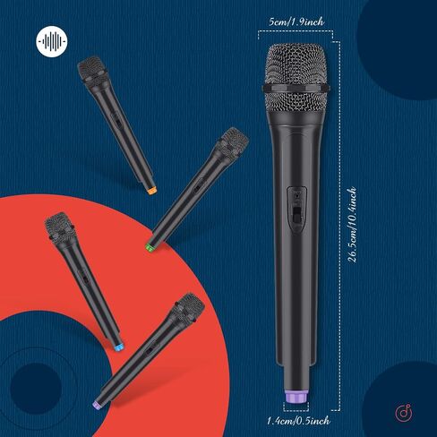Zubebe 4 Pack Fake Microphone Prop Bulk, Halloween Pretend Microphone, 10.4 Inch Realistic Plastic Mics Toy for Karaoke Stage Swift Costume Cosplay Party Favor Birthday Classroom Activities Supplies in Saudi Arabia