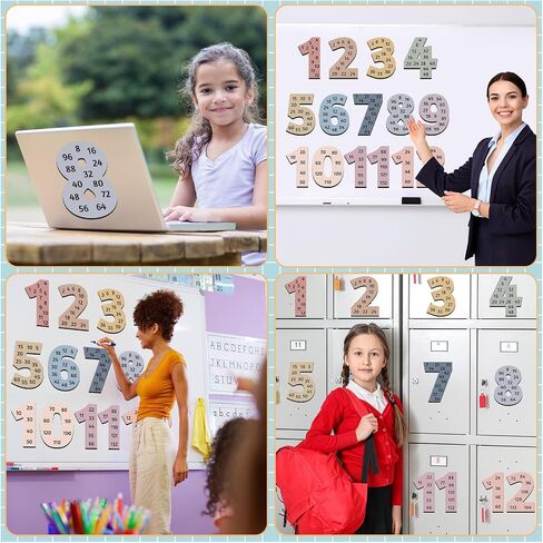 Naozinebi 12 PCS Math Magnetic Multiplication Table Poster Educational Supplies from 1 to 12 for Elementary School Learning Tool School Kid Teachers Classroom Teaching Supplies in Saudi Arabia