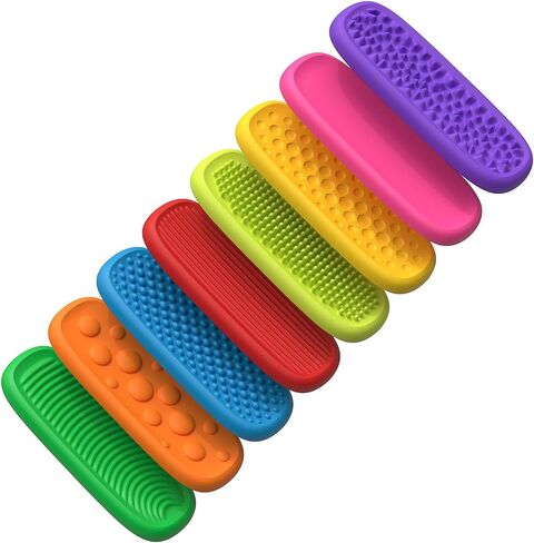 ألعاب تململ الحسية للأطفال - 8 حزمة سيليكون مرنة الحجارة للتوحد ، والأطفال الصغار وإغاثة القلق - ألوان نابضة بالحياة ، وأدوات حسية هادئة وآمنة للمنزل والمدرسة والسفر in Kuwait