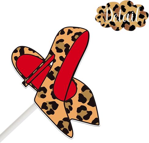 Leopard Print High Heel Cupcake Topper 24PCS Stiletto Heels Cake Decorations Girls Makeup Bachelorette Birthday Bridal Shower Supplies for Women Night Out Hen Movie Theme Decor in Saudi Arabia