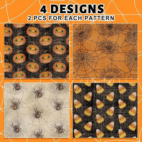 anydesign 8 أوراق ورقة التغليف عتيقة الهالوين - لا تتدحرج - Spidk Spider Web Candy Corn Paper Paper Plate Flat For Diy Crafts Holiday Horror Party ، 19.7 × 27.6 بوصة in Saudi Arabia