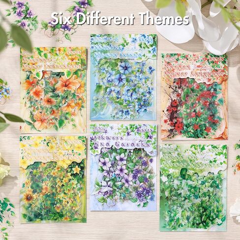 ملصقات زهرة سجل القصاصات (120pcs) - ملصقات دفتر اليومية لـ Scrapbooking الكبار Junk Journal Supplies Making Home Deco Diy Crafts Bottle in Kuwait