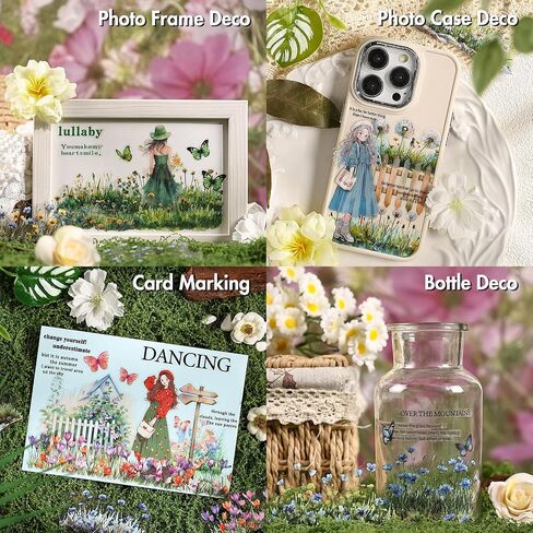 ملصقات زهرة سجل القصاصات (120pcs) - ملصقات دفتر اليومية لـ Scrapbooking الكبار Junk Journal Supplies Making Home Deco Diy Crafts Bottle in Kuwait