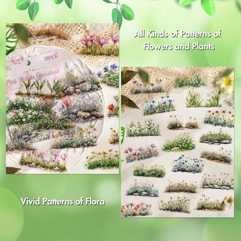ملصقات زهرة سجل القصاصات (120pcs) - ملصقات دفتر اليومية لـ Scrapbooking الكبار Junk Journal Supplies Making Home Deco Diy Crafts Bottle in Kuwait