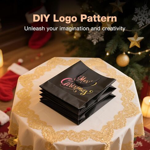 أكياس هدايا كبيرة كبيرة أسود: 16 × 6 × 12 بوصة 4pcs أكياس الورق السوداء مع مقابض كبيرة لحفل عيد ميلاد التسوق الحفلات (XL-4) in Kuwait