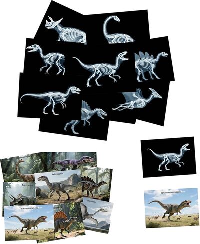 16 Dinosaur Animal X-ray Set, Educational Science Set for Kids, Lightstand Accessories to Explore Skeletal Structure, Light and Shadow Zones. in Saudi Arabia