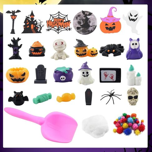 Tusauw Halloween Sensory Sand Kit ، Play Sensory Bin Play للأطفال الصغار ، الهالوين الرملي للفنون والحرف اليدوية لمهارات رائعة هدية عيد ميلاد للأولاد والبنات in Kuwait