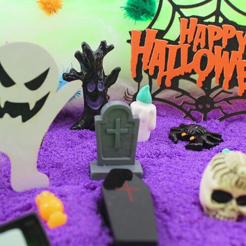Tusauw Halloween Sensory Sand Kit ، Play Sensory Bin Play للأطفال الصغار ، الهالوين الرملي للفنون والحرف اليدوية لمهارات رائعة هدية عيد ميلاد للأولاد والبنات in Kuwait