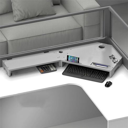 Monitor Stand Riser，Computer Monitor Riser， Living Room Meeting Ergonomic Laptop Storage Shelves(Gray) in Saudi Arabia
