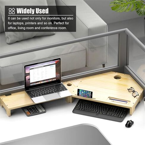 Monitor Stand Riser，Computer Monitor Riser， Living Room Meeting Ergonomic Laptop Storage Shelves(Gray) in Saudi Arabia