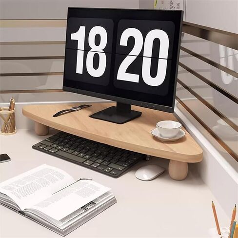 Computer Monitor Riser，Monitor Stand Riser， Sturdy Desktop Storage Rack, Printers Scanner Laptops Stand Space Saving(Natural) in Saudi Arabia