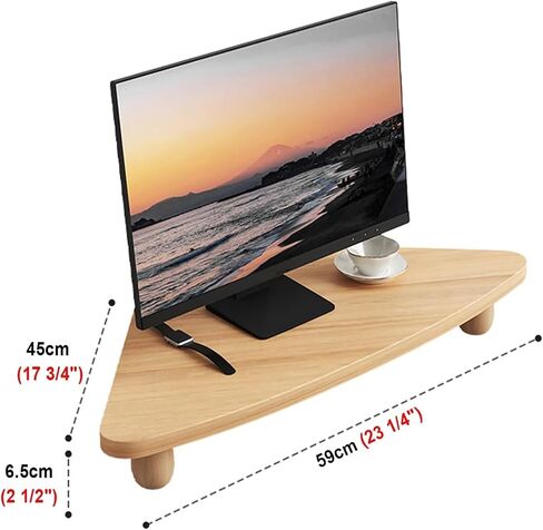 Computer Monitor Riser，Monitor Stand Riser， Sturdy Desktop Storage Rack, Printers Scanner Laptops Stand Space Saving(Natural) in Saudi Arabia