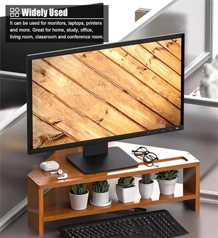 Monitor Stand Riser，Computer Monitor Riser， 2 Tiers Laptop Desktop Organizer for Saving Space(Natural) in Saudi Arabia