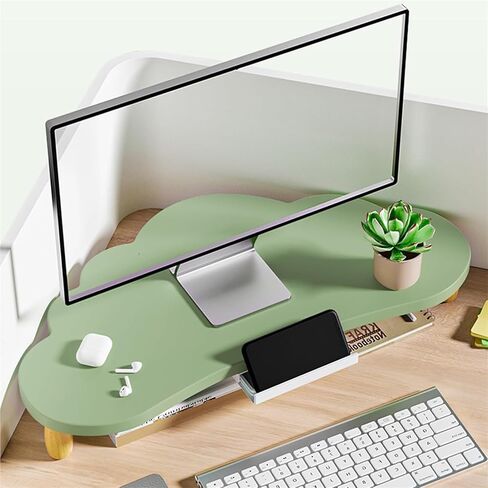 Computer Monitor Riser，Monitor Stand Riser， Cloud Shape Triangle Desktop Storage Riser, Computer Screen Monitors Organizer(Green) in Saudi Arabia