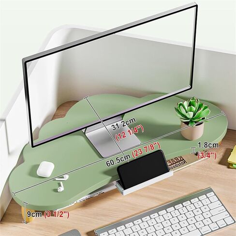Computer Monitor Riser，Monitor Stand Riser， Cloud Shape Triangle Desktop Storage Riser, Computer Screen Monitors Organizer(Green) in Saudi Arabia