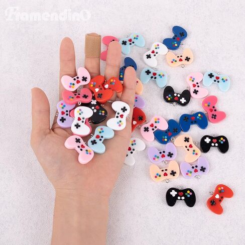 Framendino, 36 Pack Colorful Video Game Controller Charms Pendants Gaming Handle Pendant Resin for DIY Keychain Necklace Bracelets Jewelry Making in Saudi Arabia