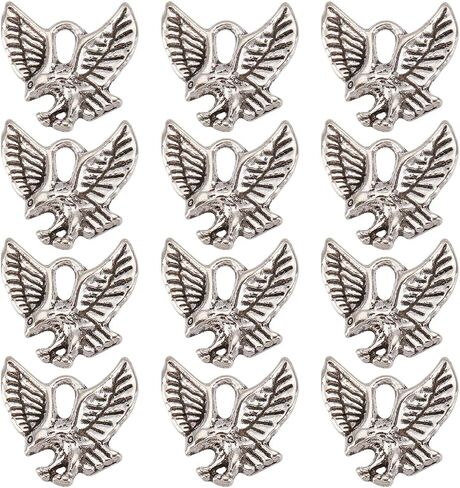 SUNNYCLUE 1 Box 100Pcs Eagle Charms Bulk Patriotic Charm Tibetan Style Antique Silver USA American 4th of July Independence Day Charm Hawk Bird Charms for Jewelry Making Charms DIY Crafts Supplies in Saudi Arabia