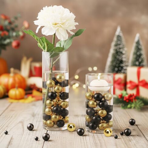 Red Orange Faux Pearl Beads Thanksgiving Fall Decor Vase Fillers for Centerpieces 180 Pcs, Glass Vases for Centerpieces Fall Vase Filler Party Table Decorations 8/14/18/20mm in Kuwait