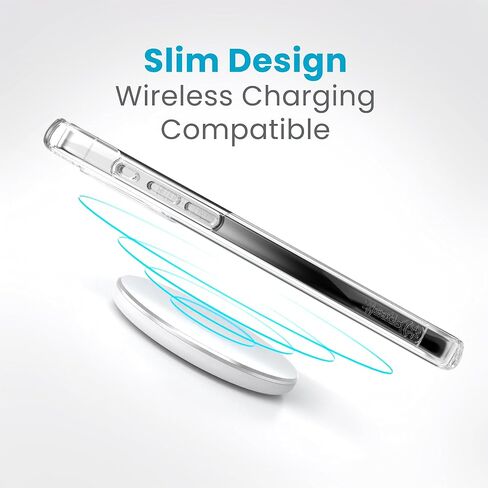 حافظة Speck Clear iPhone 15 Pro - ClickLock مانعة للانزلاق، مصممة لـ MagSafe، حماية من السقوط - مقاومة للخدش، مضادة للأصفر، حافظة هاتف 6.1 بوصة - Presidio Clear/Chrome in Kuwait