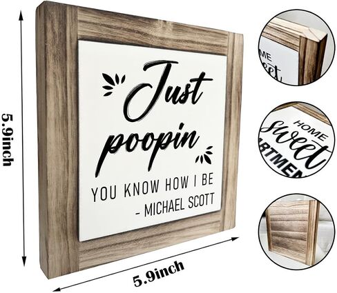 Inspirational Wood Signs, Box Wood Plaques Desk Décor, Gallery Wood Decor Sign, Farmhouse Table Decor, Rustic Office Decor, Home Decor for Shelf, If My Mouth Doesn't Say It My Face Definitely Will in Saudi Arabia