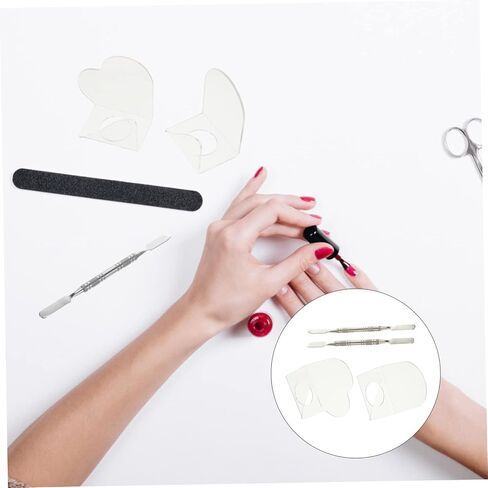 2Sets Acrylic Makeup Mixing Palette Color Modulation Tray with Finger for Easy Use for Liquid Foundation Nail Art for DIY Beauty Enthusiasts in Saudi Arabia