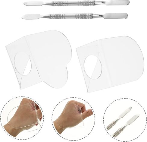 2Sets Acrylic Makeup Mixing Palette Color Modulation Tray with Finger for Easy Use for Liquid Foundation Nail Art for DIY Beauty Enthusiasts in Saudi Arabia