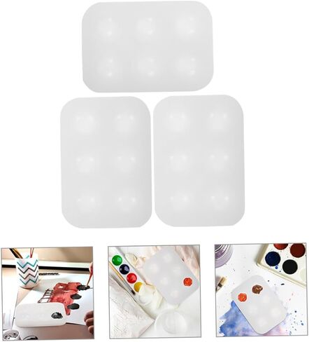 عام 3pcs السيليكون ألوان المائية علبة صينية خفيفة الوزن مزج صواني لسهولة تنظيف اللوحات المتينة للطلاب الفنانين استخدام حرفة الاستخدام in Kuwait