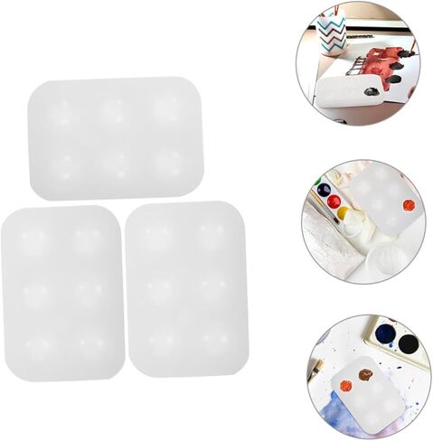 عام 3pcs السيليكون ألوان المائية علبة صينية خفيفة الوزن مزج صواني لسهولة تنظيف اللوحات المتينة للطلاب الفنانين استخدام حرفة الاستخدام in Kuwait
