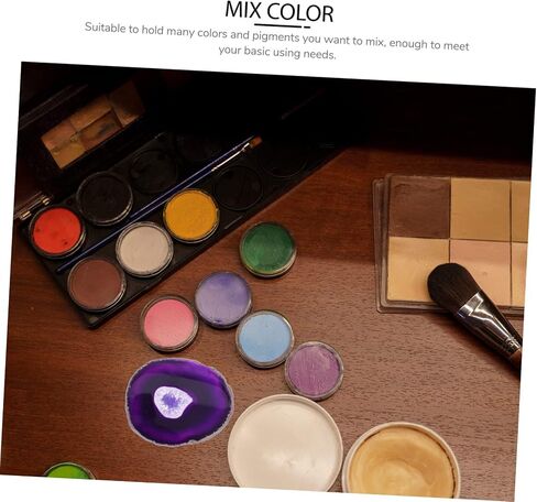 العقيق الطبيعي Round Round Art Art Mixing Palette DIY Racher for Manicure Color Mixing Tool Tool Tool لعشاق فن الأظافر لفنانين الماكياج in Saudi Arabia