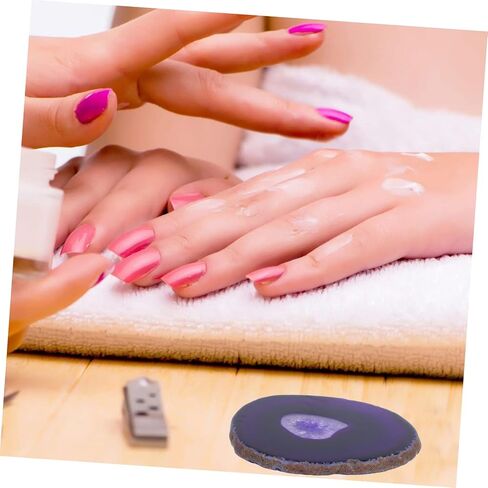 العقيق الطبيعي Round Round Art Art Mixing Palette DIY Racher for Manicure Color Mixing Tool Tool Tool لعشاق فن الأظافر لفنانين الماكياج in Saudi Arabia