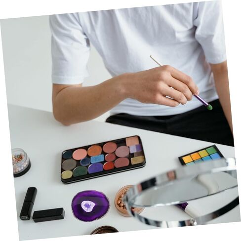 العقيق الطبيعي Round Round Art Art Mixing Palette DIY Racher for Manicure Color Mixing Tool Tool Tool لعشاق فن الأظافر لفنانين الماكياج in Saudi Arabia