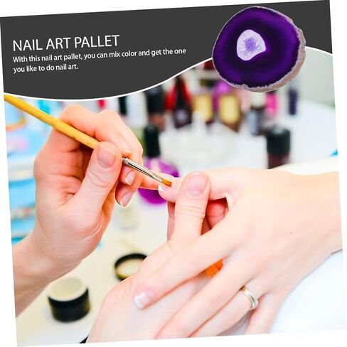 العقيق الطبيعي Round Round Art Art Mixing Palette DIY Racher for Manicure Color Mixing Tool Tool Tool لعشاق فن الأظافر لفنانين الماكياج in Saudi Arabia