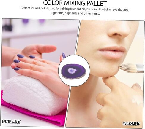 العقيق الطبيعي Round Round Art Art Mixing Palette DIY Racher for Manicure Color Mixing Tool Tool Tool لعشاق فن الأظافر لفنانين الماكياج in Saudi Arabia