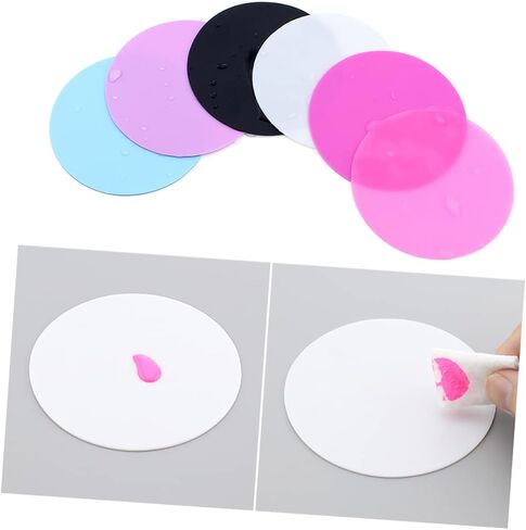 NoLitoy 5pcs السيليكون فن الظفر خلط لوحة صينية خلط للجلد البولندية تصميم خفيفة الوزن أسود الورد الأحمر الأرجواني الأزرق للأظافر و DIY in Kuwait