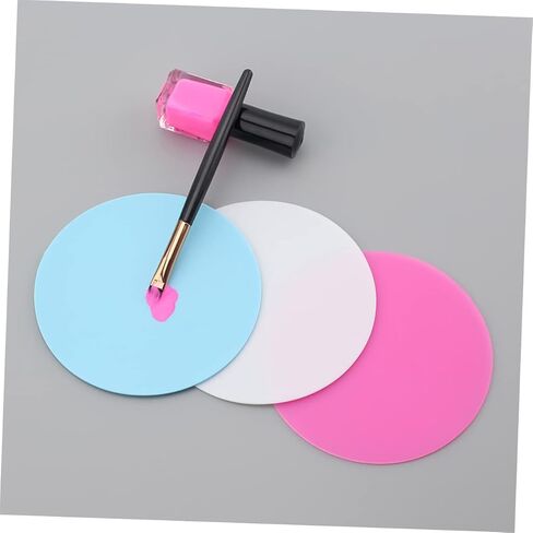 NoLitoy 5pcs السيليكون فن الظفر خلط لوحة صينية خلط للجلد البولندية تصميم خفيفة الوزن أسود الورد الأحمر الأرجواني الأزرق للأظافر و DIY in Kuwait