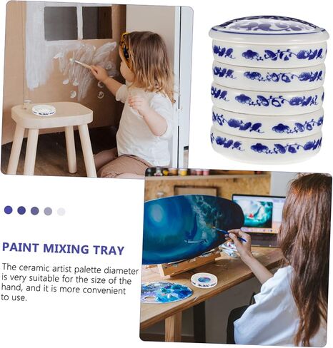 Uonlytech Blue White Palette Ceramic Paint Mutrays Mugh Materclor Mutray in Kuwait