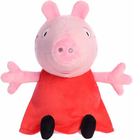 Aurora® Playful Peppa Pig ™ محشوة - ألعاب مرخصة رسميًا لجميع المعجبين - مثالية لأعياد الميلاد والبالغين والأطفال جميع الأعمار - الوردي 9 بوصات in Saudi Arabia