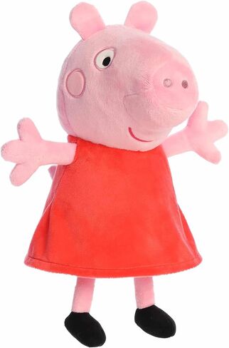 Aurora® Playful Peppa Pig ™ محشوة - ألعاب مرخصة رسميًا لجميع المعجبين - مثالية لأعياد الميلاد والبالغين والأطفال جميع الأعمار - الوردي 9 بوصات in Saudi Arabia