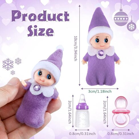 18 Pieces Tiny Elf Twins Set, Christmas Elves Milk Bottles Pacifiers Set, Mini Colorful Cute Plush Gifts for Christmas Xmas Holiday Decoration in Saudi Arabia